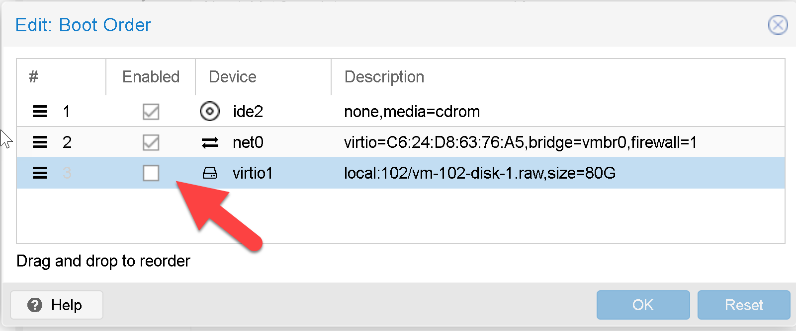 Import an Artica 4.50 qcow2 virtual machine inside your Proxmox server