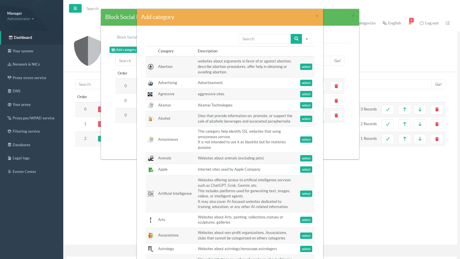 Category picker