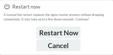 Restart now confirmation